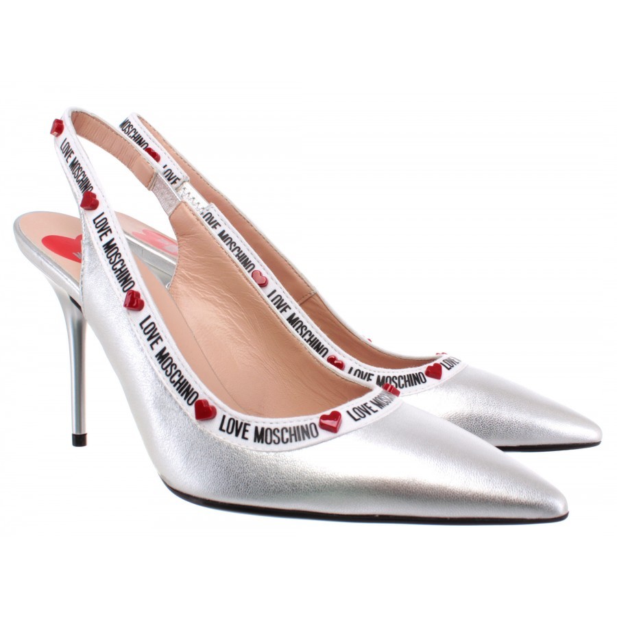 moschino silver shoes