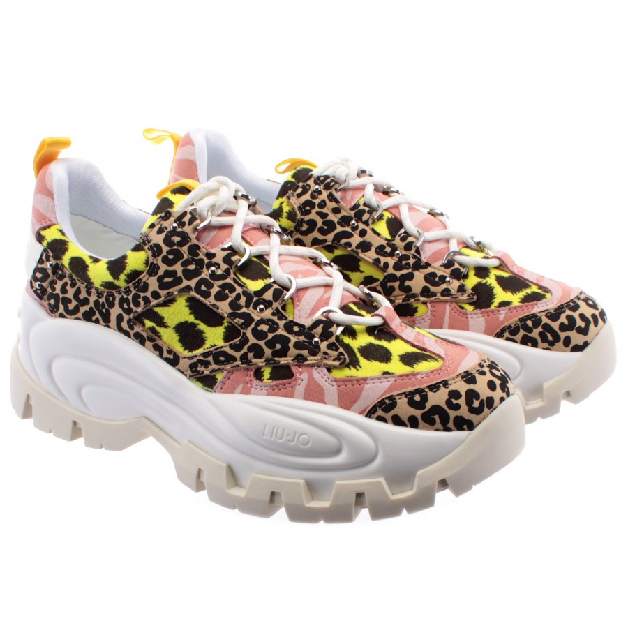 Sneakers Femmes LIU JO Milano Wave 01 Black Yellow Synthétique Jaune