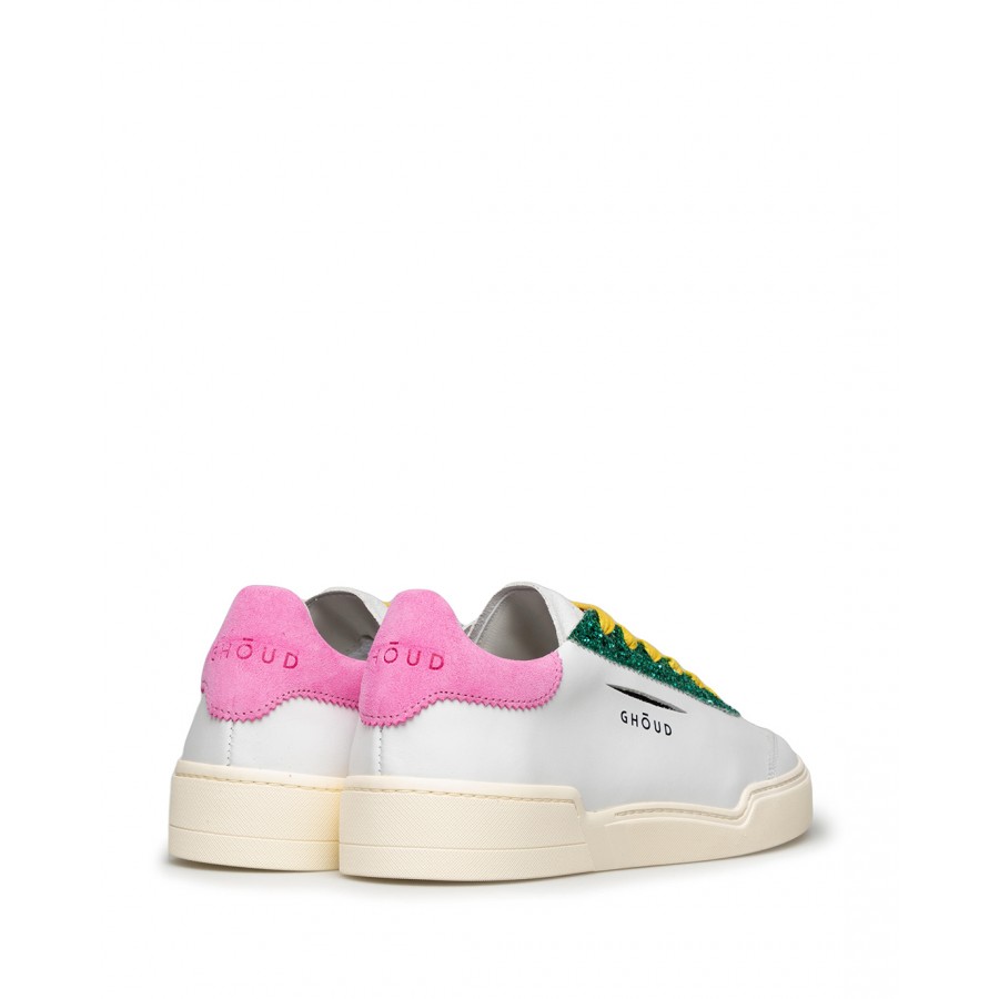 Chaussures Femmes Sneakers GHOUD Venice L1LW LS02 Wht Pink Cuir Blanc