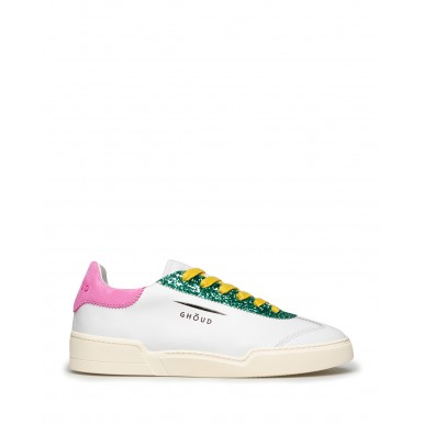 Damen Schuhe Sneakers GHOUD Venice L1LW LS02 Wht Pink Leder Weiss
