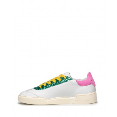Damen Schuhe Sneakers GHOUD Venice L1LW LS02 Wht Pink Leder Weiss